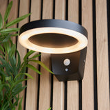 Ebony 1Lt Outdoor Wall Light In Textured Black & White Pc Finish