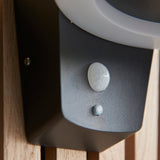 Ebony 1Lt Outdoor Wall Light In Textured Black & White Pc Finish