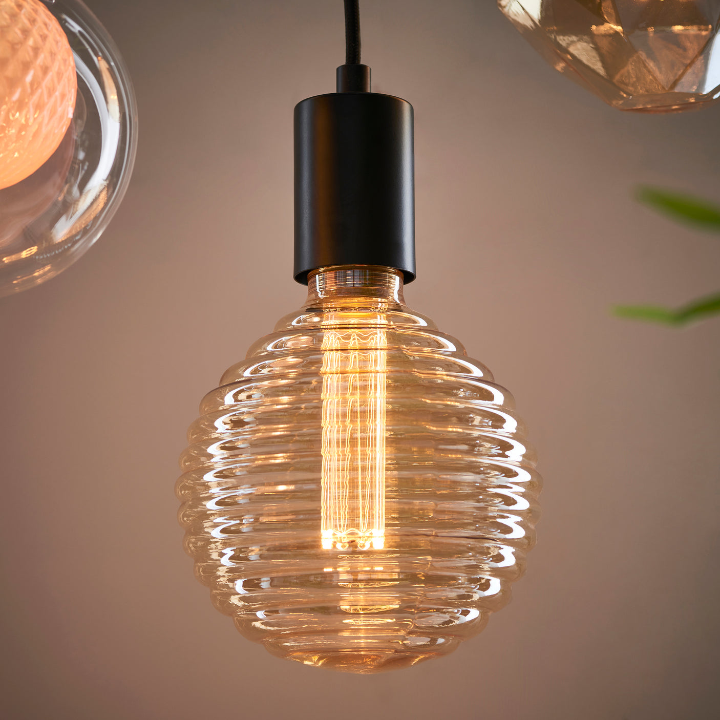 Lacona Honeycomb 1Lt Light Bulb In Amber Glass Finish - Lacona Home 