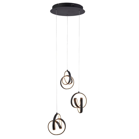 Lacona Cosmos 3Lt Indoor Pendant Light In Textured Black & White Silicone Finish - Lacona Home 