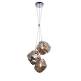 Lacona Petra 3Lt Indoor Pendant Light In Chrome Metallic Glass & Chrome Plate Finish - Lacona Home 