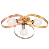 Lacona Circlet 3Lt Indoor Semi Flush Light In Brushed Brass, Nickel & Copper Plate Finish - Lacona Home 