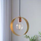 Lacona Circlet 1Lt Indoor Pendant Light In Brushed Brass, Nickel & Copper Plate Finish - Lacona Home 