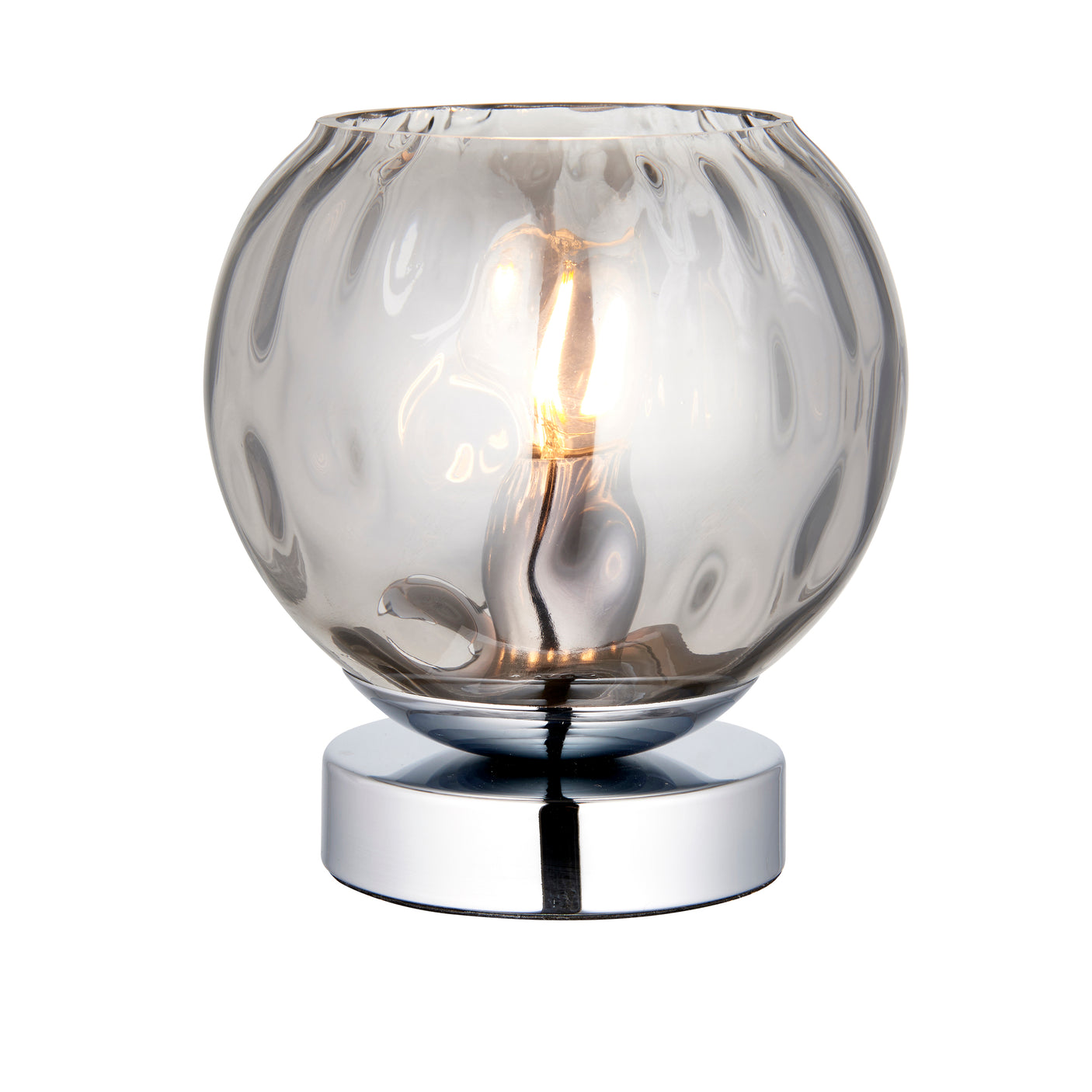 Lacona Divot 1Lt Indoor Table Lamp In Chrome Plate & Smoked Mirror Glass Finish - Lacona Home 