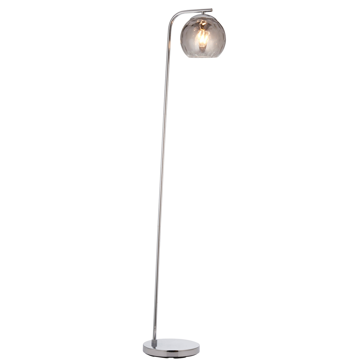 Lacona Divot 1Lt Indoor Floor Lamp In Chrome Plate & Smoked Mirror Glass Finish - Lacona Home 