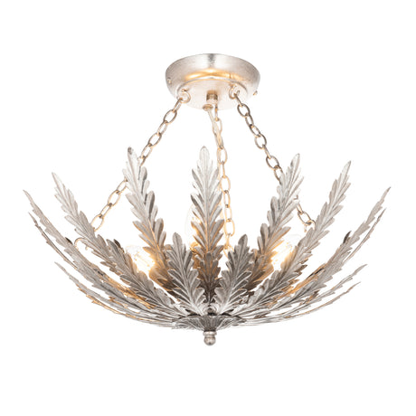 Lacona Delphi 3Lt Indoor Flush Light In Silver Leaf Finish - Lacona Home 