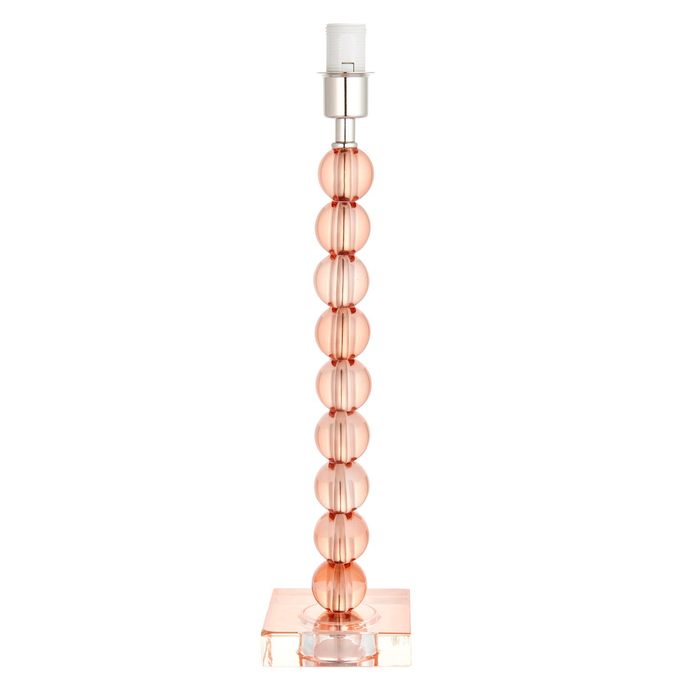 Lacona Antarctic 1Lt Indoor Table Lamp In Blush Crystal Glass & Bright Nickel Plate Finish - Lacona Home 