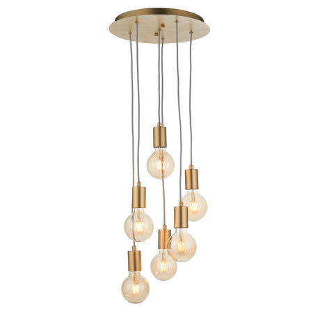 Lacona Atelier 6Lt Indoor Pendant Light In Soft Gold Paint Finish - Lacona Home 