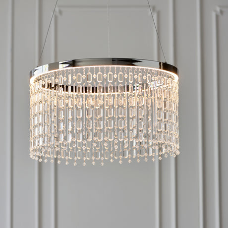 Lacona Lilith 1Lt Indoor Pendant Light In Chrome Plate & Clear Crystal Glass Finish - Lacona Home 