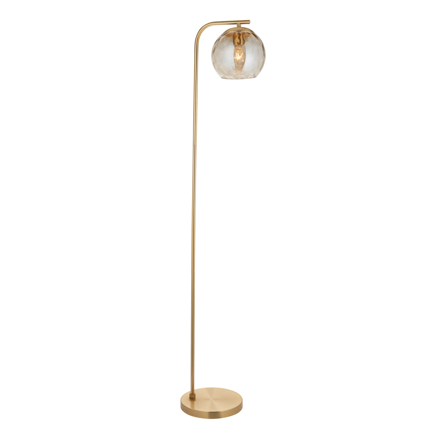 Lacona Divot 1Lt Indoor Floor Lamp In Satin Brass Plate & Champagne Lustre Glass Finish - Lacona Home 