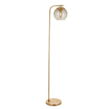 Lacona Divot 1Lt Indoor Floor Lamp In Satin Brass Plate & Champagne Lustre Glass Finish - Lacona Home 