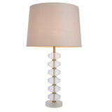 Lacona Arabella Mira 1Lt Indoor Table Lamp In Frosted Crystal & Natural Linen Finish - Lacona Home 