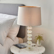 Lacona Arabella Mira 1Lt Indoor Table Lamp In Frosted Crystal & Natural Linen Finish - Lacona Home 