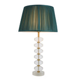 Lacona Arabella Flora 1Lt Indoor Table Lamp In Frosted Crystal & Fir Silk Finish - Lacona Home 