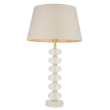 Lacona Arabella Pixie 1Lt Indoor Table Lamp In Frosted Crystal & Grey Linen Mix Fabric Finish - Lacona Home 