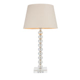 Lacona Antarctic Pixie 1Lt Indoor Table Lamp In Clear Crystal Glass, Bright Nickel Plate & Grey Fabric Finish - Lacona Home 