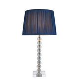 Lacona Antarctic Estate 1Lt Indoor Table Lamp In Clear Crystal Glass, Bright Nickel Plate & Midnight Blue Silk Finish - Lacona Home 