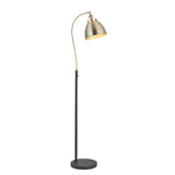 Lacona Teresa 1Lt Indoor Floor Lamp In Antique Brass Plate & Matt Black Paint Finish - Lacona Home 