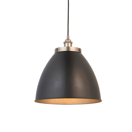 Lacona Teresa 1Lt Indoor Pendant Light In Aged Pewter Plate & Matt Black Paint Finish - Lacona Home 