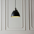 Lacona Teresa 1Lt Indoor Pendant Light In Aged Pewter Plate & Matt Black Paint Finish - Lacona Home 