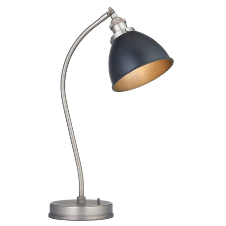 Lacona Teresa 1Lt Indoor Table Lamp In Aged Pewter Plate & Matt Black Paint Finish - Lacona Home 