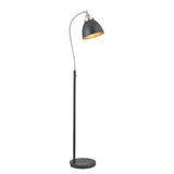 Lacona Teresa 1Lt Indoor Floor Lamp In Aged Pewter Plate & Matt Black Paint Finish - Lacona Home 