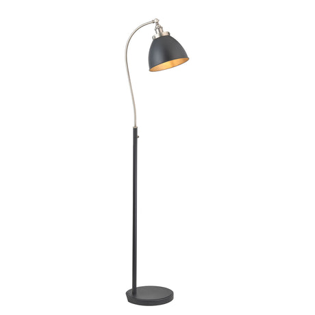 Lacona Teresa 1Lt Indoor Floor Lamp In Aged Pewter Plate & Matt Black Paint Finish - Lacona Home 