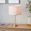 Lacona Serenity 1Lt Indoor Table Lamp In Satin Brass Plate, Clear Glass & Vintage White Fabric Finish - Lacona Home 