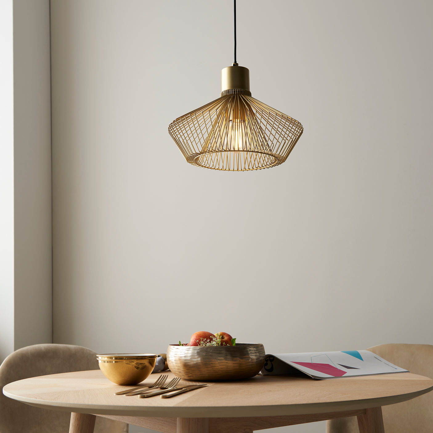 Lacona Diamond 1Lt Indoor Pendant Light In Gold Paint Finish Finish - Lacona Home 