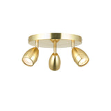 Lacona Harbor 3Lt Bathroom Spot Light In Satin Brass Plate & Clear Glass Finish - Lacona Home 