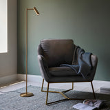 Lacona Bibliophile 1Lt Indoor Floor Lamp In Warm Brass Plate Finish - Lacona Home 