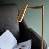 Bibliophile 1Lt Indoor Floor Lamp In Warm Brass Plate Finish