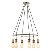 Lacona Helios 6Lt Indoor Pendant Light In Antique Brass Plate Finish - Lacona Home 