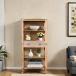 Wilton Acacia Wood 2 Drawers Open Bookcase - Lacona Home 