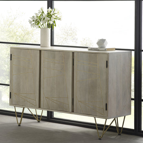 Light Gold Large Sideboard 3 Doors - Lacona Home 