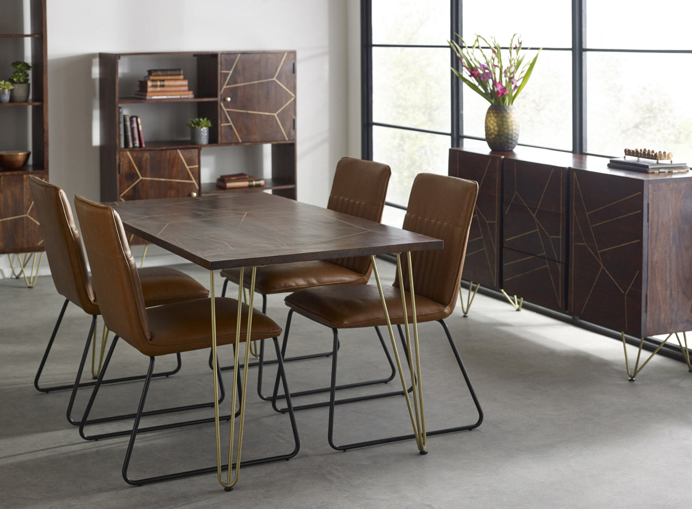 Dark Gold Dining Table - Lacona Home 