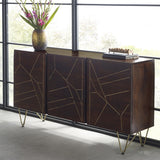 Dark Gold Extra Large Sideboard 3 Drawers And 2 Doors - Lacona Home 