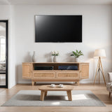 Valencia Cane & Mango Wood 2 Drawers Tv Cabinet - Lacona Home 