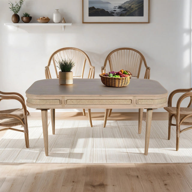 Valencia Cane & Mango Wood Dining Table - Lacona Home 