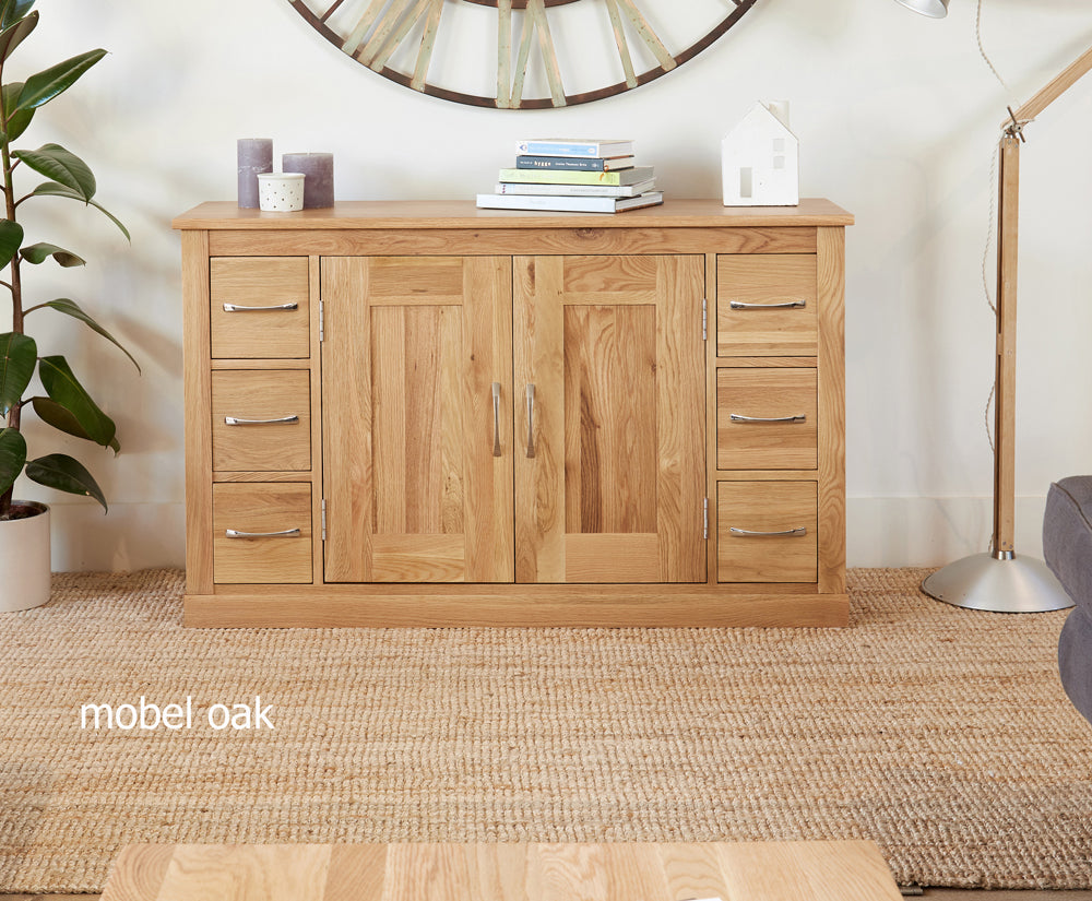 Mobel Oak Six Drawer Sideboard