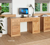 Mobel Oak Twin Pedestal Computer Desk