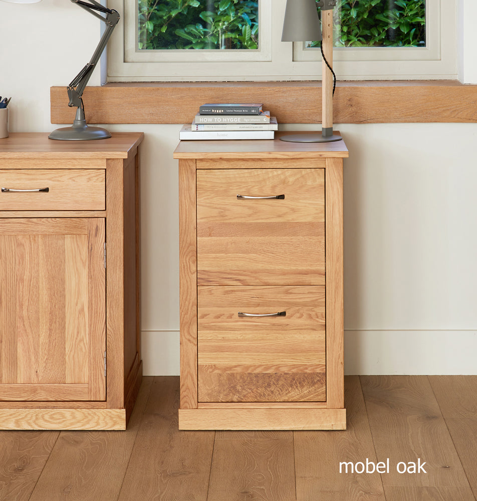 Mobel Oak Two Drawer Filing Cabinet