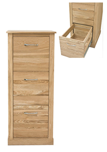 Mobel Oak 3 Drawer Filing Cabinet