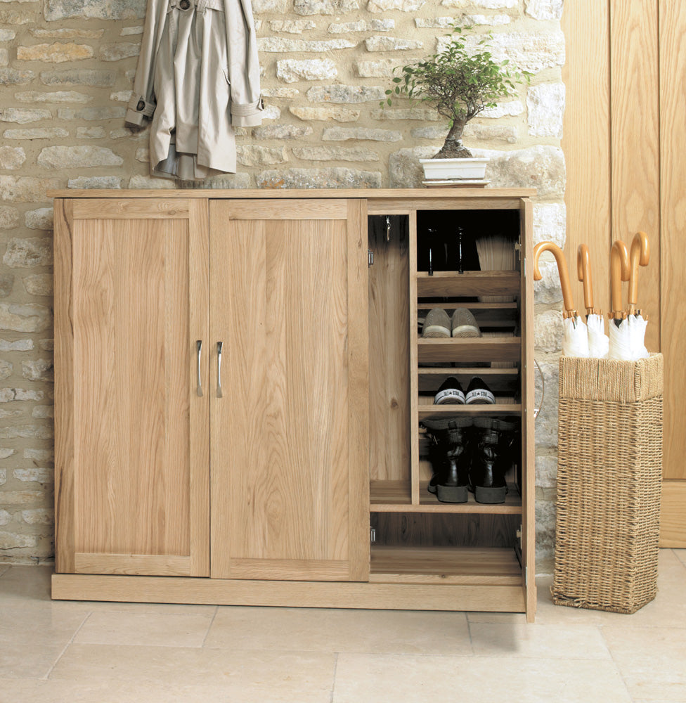 Mobel Oak Extra Large Shoe Cupboard