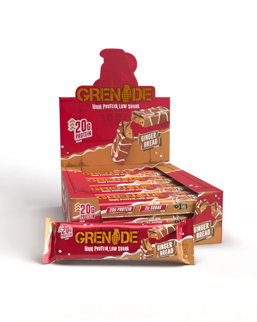 Grenade Protein Bar 12x60g - Gingerbread Protein Bar - Limited Edition!