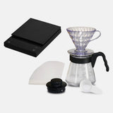 Hario Polaris Black and V60 Coffee Dripper and Server Set (Size 02)