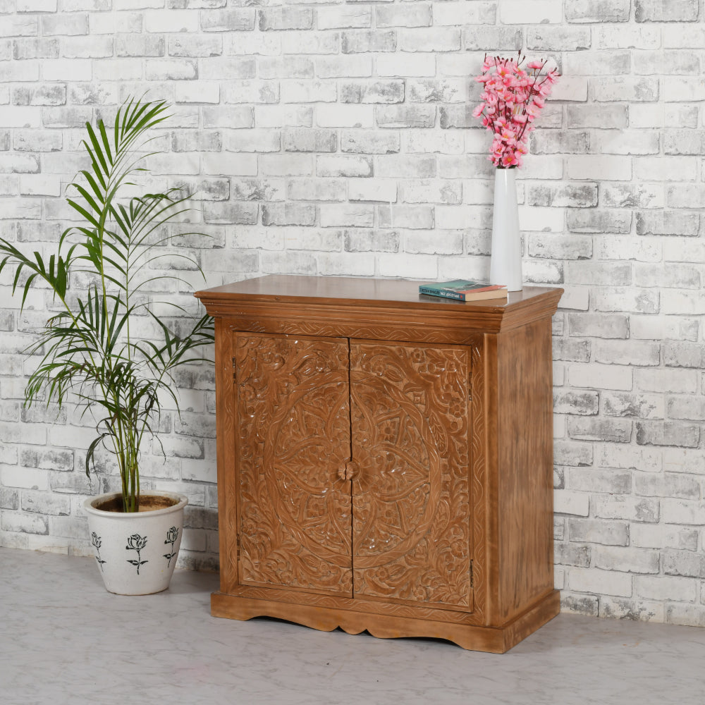 Artwork Mango Wood Sideboard With 2 Doors - Lacona Home 