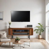 Slatted Mango Wood Tv Cabinet - Lacona Home 