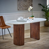 Opal Mango Wood Dining Table 170Cm With Marble Top - Lacona Home 