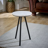 Opal Side Table With White Marble Top & Metal Legs - Lacona Home 